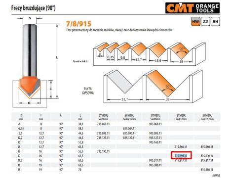 CMT FREZ HM D=19 I=16 A=90 S=12  %%%