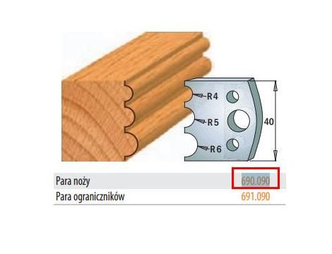 CMT NOŻE PROFILOWE HSS 40x4mm 690.090