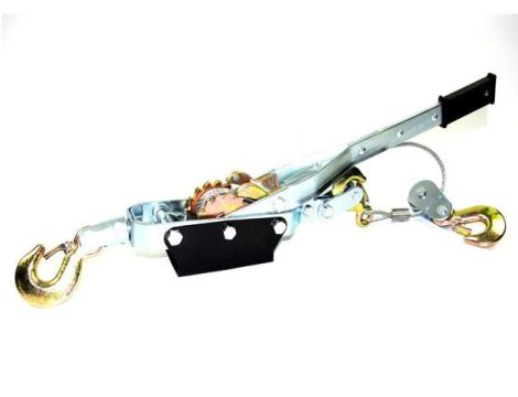 PRZYCIĄGARKA LINOWA RĘCZNA  4 TONY PODWÓJNY MECHANIZM ZAPADKOWY, LINKA2,5m / 6mm