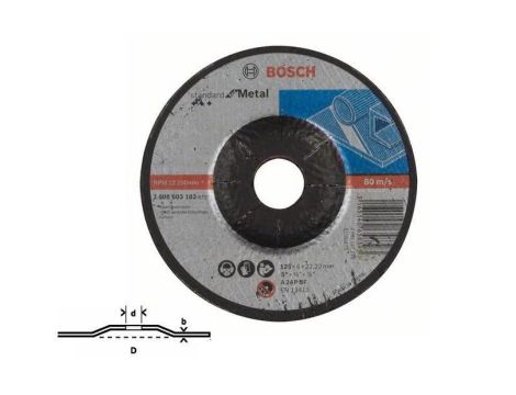 BOSCH TARCZA DO METALU LPP 125mm x 6,0mm x 22,2mm STANDARD FOR METAL 2608603182