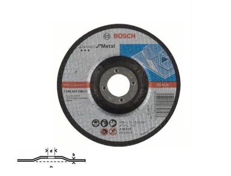 BOSCH TARCZA DO  METALU LPP 125mm x 2,5mm x 22,2mm WYGIĘTA 2608603160