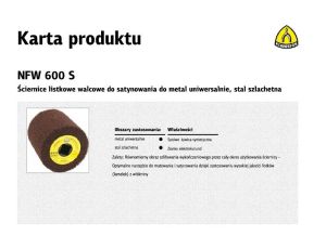 KLINGSPOR ŚCIERNICA WALCOWA DO SATYNOWANIA NFW600 100mm x 100mm x 19mm COARSE