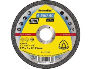 KLINGSPOR TARCZA DO CIĘCIA METALU 125mm x 1,0mm x 22,2mm  A560 ACCU DO SZLIFIEREK AKUMULATOROWYCH - image 2