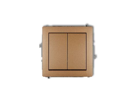 DECO Mechanizm łącznika podwójnego schodowego (dwa klawisze bez piktogramów) złoty metalik 8DWP-33.1