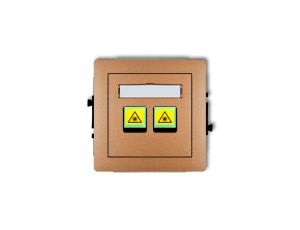 DECO Mechanizm gniazda światłowodowego/optycznego podwójnego złoty metalik 8DGOP-2