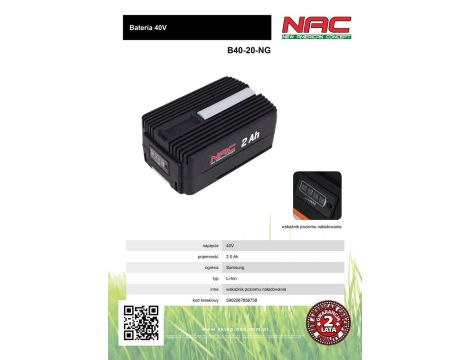 NAC AKUMULATOR 40 V 2Ah, OGNIWA SAMSUNG - 2