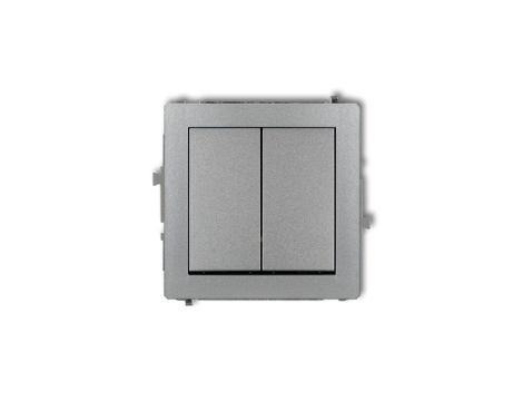 DECO Mechanizm łącznika żaluzjowego z podtrzymaniem (dwa klawisze bez piktogramów) srebrny metalik 7DWP-88.1