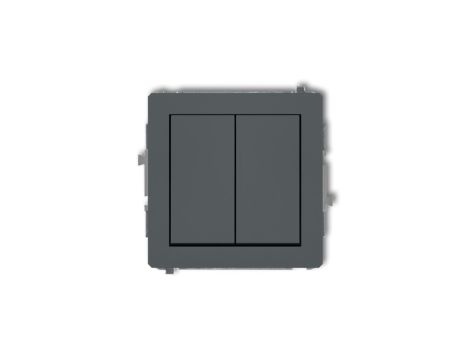 DECO Mechanizm łącznika podwójnego schodowego (dwa klawisze bez piktogramów) grafitowy mat 28DWP-33.1