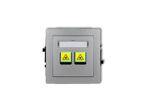 DECO Mechanizm gniazda światłowodowego/optycznego podwójnego srebrny metalik 7DGOP-2
