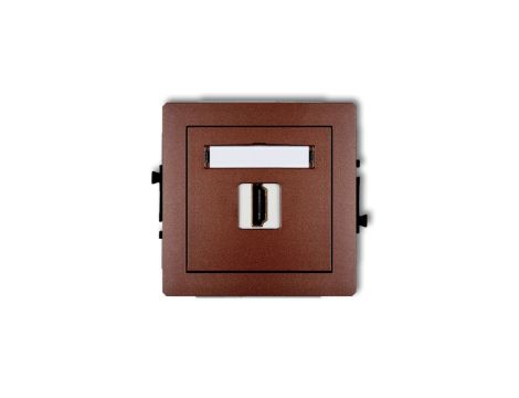 DECO Mechanizm gniazda pojedynczego HDMI 2.0 brązowy metalik 9DHDMI-3