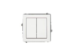 DECO Mechanizm łącznika zwiernego żaluzjowego (dwa klawisze bez piktogramów) biały DWP-8.1