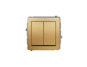 DECO Mechanizm łącznika zwiernego żaluzjowego (dwa klawisze bez piktogramów) złoty 29DWP-8.1