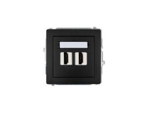 DECO Mechanizm gniazda podwójnego HDMI 2.0 czarny mat 12DHDMI-4
