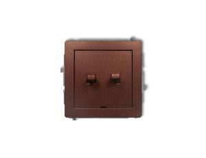 DECO Mechanizm łącznika podwójnego schodowego w stylu amerykańskim (dwa klawisze bez piktogramów) brązowy metalik 9DWPUS-33.1