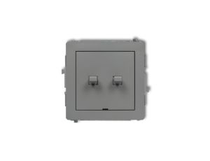 DECO Mechanizm łącznika podwójnego schodowego w stylu amerykańskim (dwa klawisze bez piktogramów) szary mat 27DWPUS-33.1