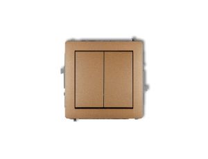 DECO Mechanizm łącznika żaluzjowego z podtrzymaniem (dwa klawisze bez piktogramów) złoty metalik 8DWP-88.1