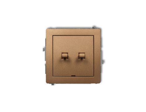 DECO Mechanizm łącznika jednobiegunowego ze schodowym w stylu amerykańskim (dwa klawisze bez piktogramów, wspólne zasilanie) zło