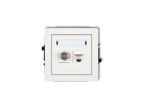 DECO Mechanizm gniazda antenowego poj. typu F (SAT) + gniazda komp. poj. 1xRJ45, kat. 6 ekranowane, 8-stykowy biały DGFK-5