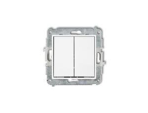 MINI Mechanizm łącznika podwójnego krzyżowego (dwa klawisze bez piktogramu) biały MWP-66.1