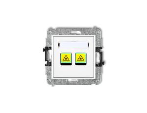 MINI Mechanizm gniazda światłowodowego/optycznego podwójnego biały MGOP-2