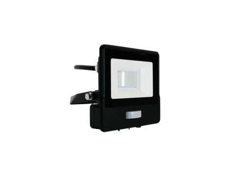 Projektor LED z czujnikiem ruchu 10W 735lm 3000K Dioda SAMSUNG IP65 Kabel 1m Czarny 5 Lat Gwarancji 20280