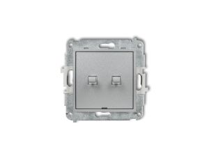 MINI Mechanizm łącznika podwójnego schodowego w stylu amerykańskim (dwa klawisze bez piktogramów) srebrny metalik 7MWPUS-33.1