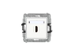 MINI Mechanizm gniazda pojedynczego HDMI 2.0 biały MHDMI-3