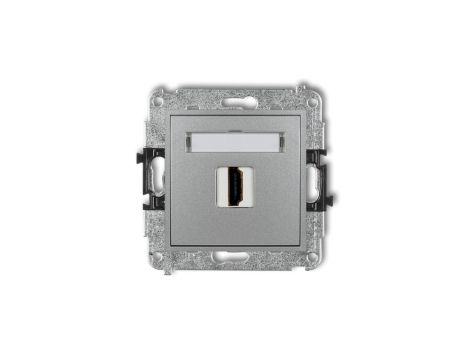 MINI Mechanizm gniazda pojedynczego HDMI 2.0 srebrny metalik 7MHDMI-3