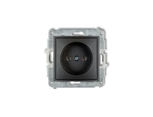 MINI Mechanizm gniazda pojedynczego bez uziemienia 2P (bez przesłon torów prądowych) grafitowy 11MGP-1