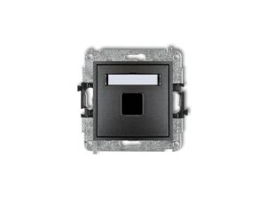 MINI Mechanizm gniazda multimedialnego pojedynczego bez modułu (standard Keystone) grafitowy 11MGM-1P