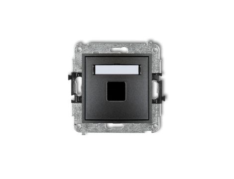 MINI Mechanizm gniazda multimedialnego pojedynczego bez modułu (standard Keystone) grafitowy 11MGM-1P