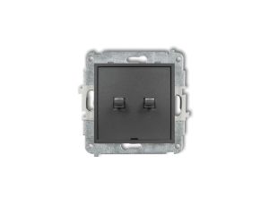 MINI Mechanizm łącznika jednobiegunowego ze schodowym w stylu amerykańskim (dwa klawisze bez piktogramów, osobne zasilanie) graf