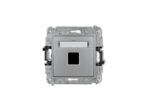 MINI Mechanizm gniazda multimedialnego pojedynczego bez modułu (standard Keystone) srebrny metalik 7MGM-1P