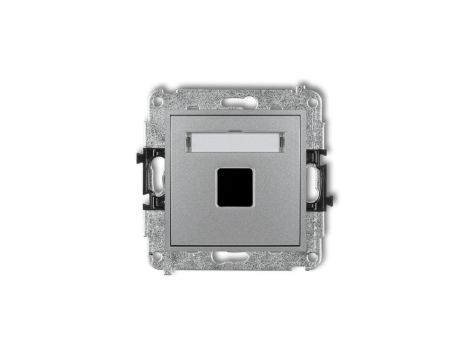 MINI Mechanizm gniazda multimedialnego pojedynczego bez modułu (standard Keystone) srebrny metalik 7MGM-1P