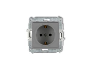 Mechanizm gniazda pojedynczego z uziemieniem SCHUKO 2P+Z (przesłony torów prądowych) szary mat 27MGP-1sp