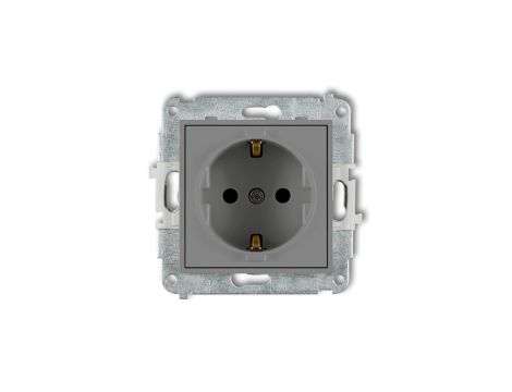Mechanizm gniazda pojedynczego z uziemieniem SCHUKO 2P+Z (przesłony torów prądowych) szary mat 27MGP-1sp
