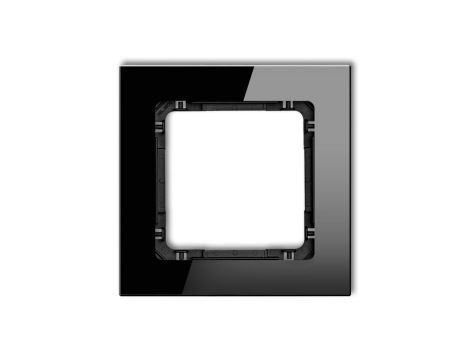 Ramka uniwersalna pojedyncza - szkło (ramka: czarna spód: czarny) 12-12-DRG-1