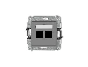 Mechanizm gniazda multimedialnego podwójnego bez modułu (standard Keystone) 27MGM-2P