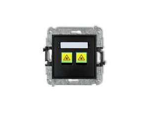 MINI Mechanizm gniazda światłowodowego/optycznego podwójnego czarny mat 12MGOP-2