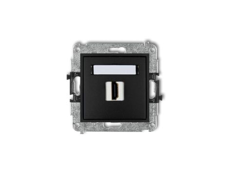 MINI Mechanizm gniazda pojedynczego HDMI 2.0 czarny mat 12MHDMI-3