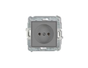MINI Mechanizm gniazda pojedynczego bez uziemienia 2P (bez przesłon torów prądowych) szary mat 27MGP-1