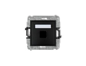 MINI Mechanizm gniazda multimedialnego pojedynczego bez modułu (standard Keystone) czarny mat 12MGM-1P