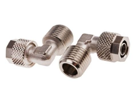 Złącze kątowe gwint R 1/4 męskie, Wciskane 8 mm RS PRO