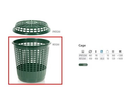 KOSZ ZIELONY CAGE  60L