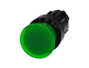 Przycisk grzybkowy podświetlany 22mm tworzywo zielony 30mm z samopowrotem SIRIUS ACT 3SU1001-1AD40-0AA0