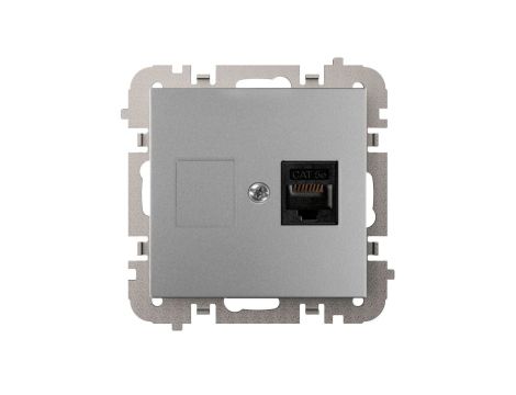 Vestra Gniazdo komputerowe pojedyncze RJ45 bez ramki podtynkowe IP20 srebrny 3848-16