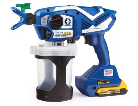 GRACO PISTOLET DO MALOWANIA ULTRAMAX ( 2 x AKU. 2AH DEWALT+ ŁAD. ) + TORBA