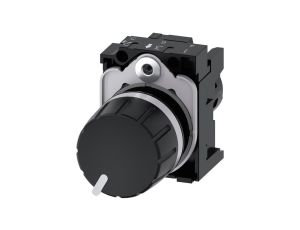 Potencjometr kompaktowy 22mm 2,2kOhm 1W IP69(K) tworzywo czarna gałka z uchwytem przył śrub SIRIUS ACT 3SU1200-2PW10-1AA0
