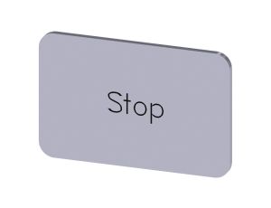 Etykieta samoprzylepna 17.5x27mm srebrna inskrypcja /Stop/ SIRIUS ACT 3SU1900-0AD81-0DS0