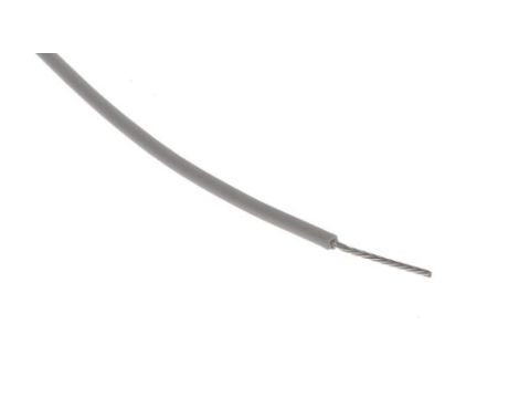 Przewód o podwyższonej odporności PTFE Szary, 100m 0,6 mm 19/0,2 mm, 600 V, -75 → +200C, Ø 1.6mm, RS PRO